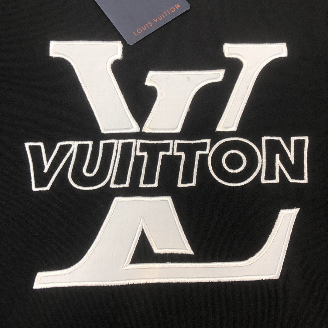 ELouisvuitton/LV2024春夏最新款短袖T恤男女同款定制专属纯棉面料定制原版工艺螺纹胸前立