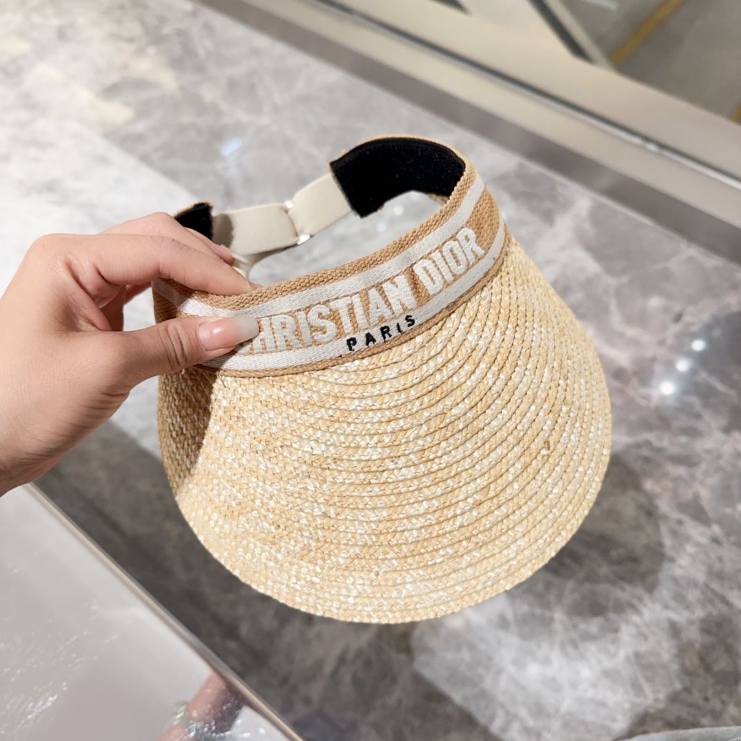 Dior迪奥麦杆草遮阳帽可调节高品质