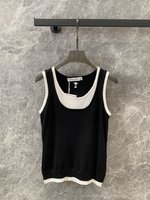 Dior Clothing Tank Tops&Camis Embroidery Knitting Spring Collection