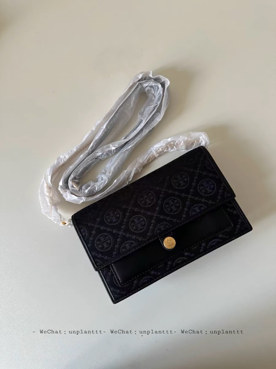 Tory Burch ～Tory Burch23年新款老花单肩信封包 风琴款式 实用百搭 提花面料 精选提花布料
