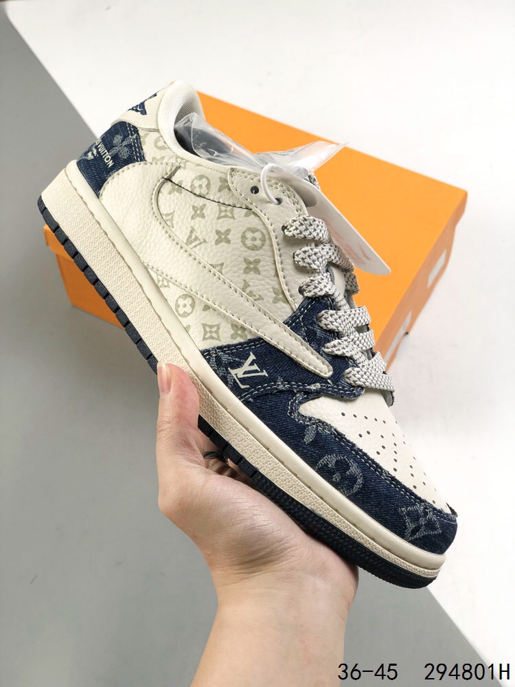 ️ 公司级真标带半码！JordanAir Jordan 1 Low AJ1 WH 乔1  倒钩 LV联名 低帮复古文化休闲运动篮球鞋。凭借出色的性能和吸睛的外观， Air Jordan直是风球场1