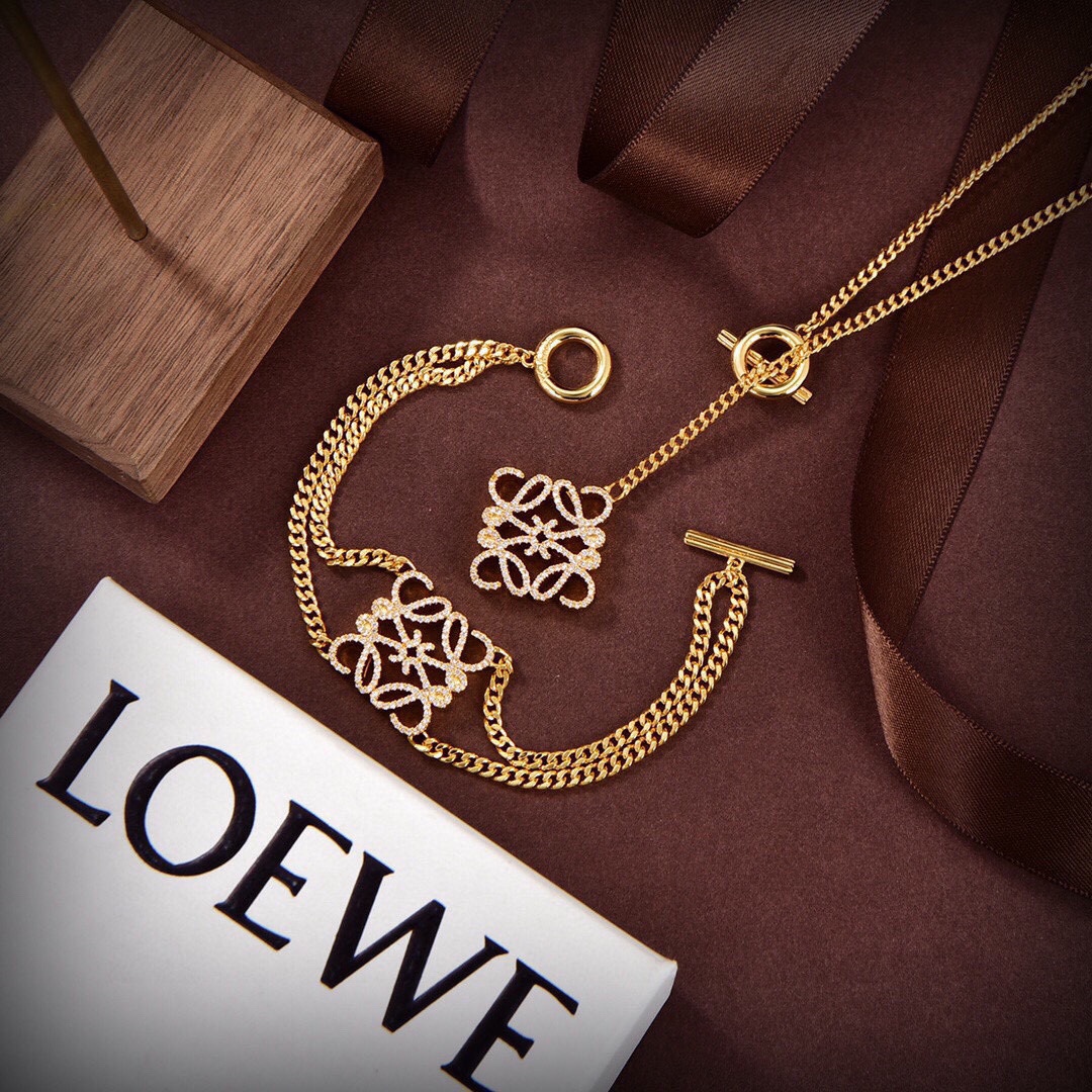 Loewe Joyas Pulsera Collar Diseñador de mejor calidad
 Amarillo