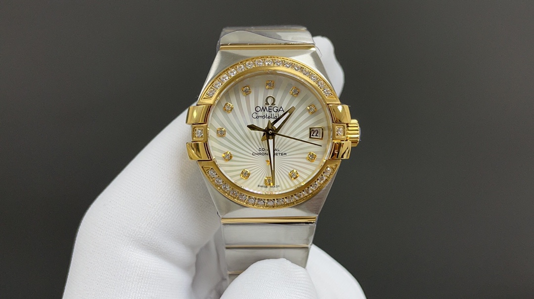 “Omega Constellation 8520 Cores Watch: Blue Mother-of-Pearl Dial, Premium Quality, Ideal Gift” - 图片 3
