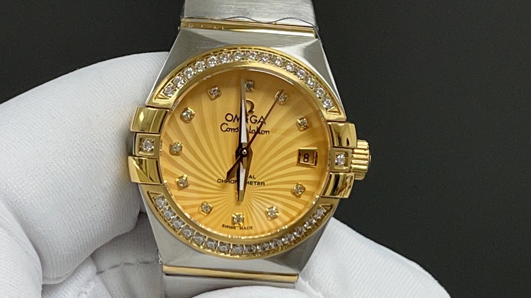 “Omega Constellation 8520 Cores Watch: Blue Mother-of-Pearl Dial, Premium Quality, Ideal Gift” - 图片 5