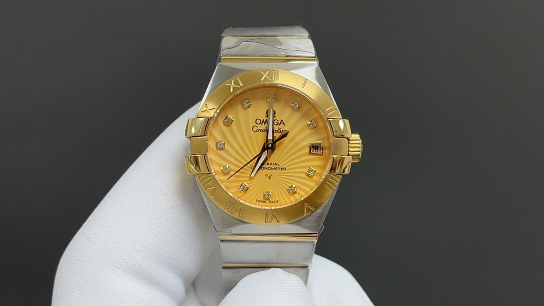 “Omega Constellation 8520 Cores Watch: Blue Mother-of-Pearl Dial, Premium Quality, Ideal Gift” - 图片 2