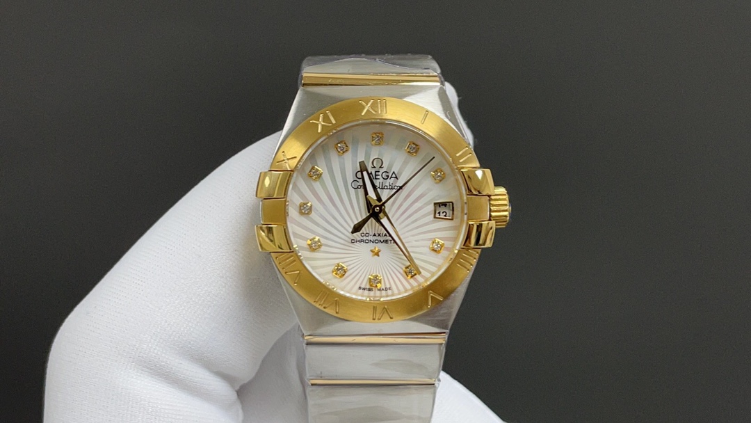 “Omega Constellation 8520 Cores Watch: Blue Mother-of-Pearl Dial, Premium Quality, Ideal Gift” - 图片 4