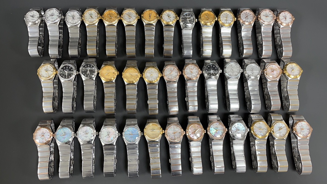 “Omega Constellation Series: 2070 Gold Drill Watch with 8520 Cores and Natural Blue Mother of Pearl Dial” - 图片 9