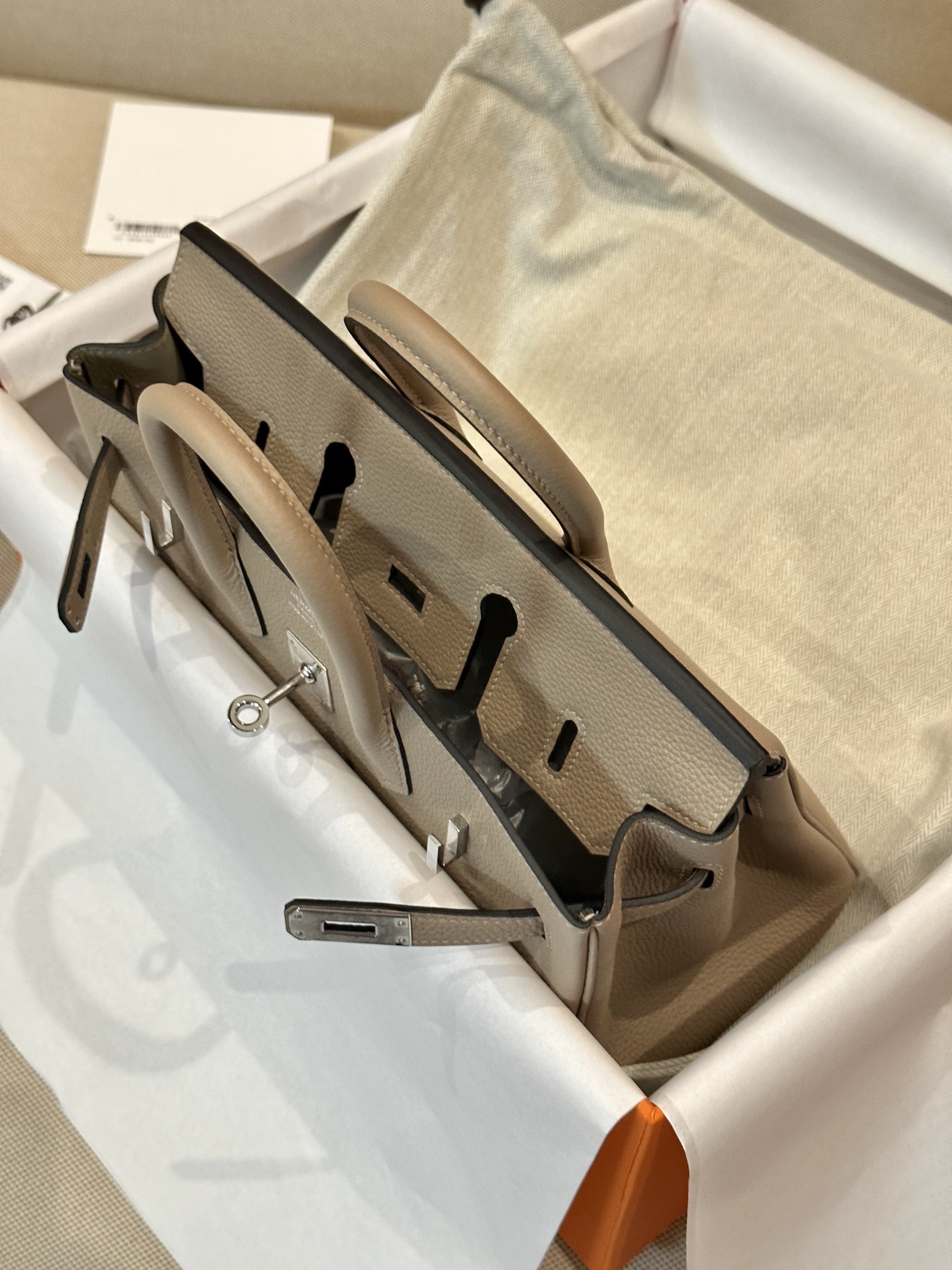 Hermes Birkin Taupe handbag shoulder