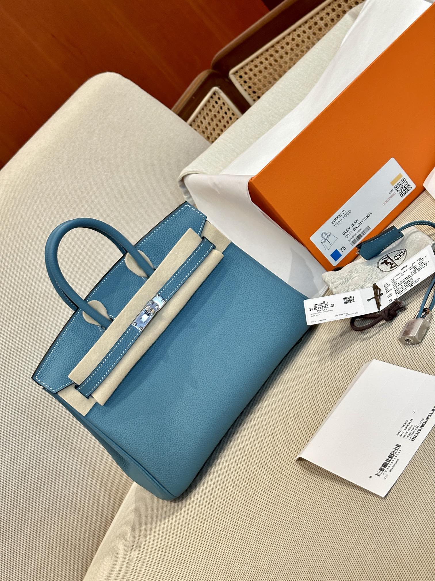 Hermes Birkin Blue Jean 25cm everyday