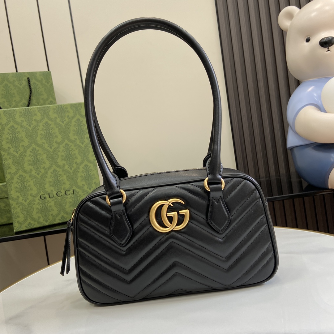 Wholesale 2023 Replica
 Gucci Marmont Bags Handbags Black Brown Gold Fall Collection