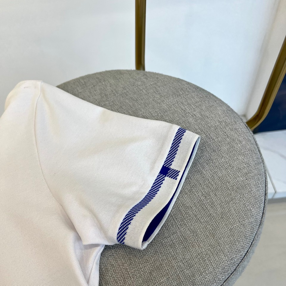Bur巴宝莉24s新品发售撞色翻领提花的丝光领口和袖口Poloshirt纯原男士商务休闲翻领长袖Polo