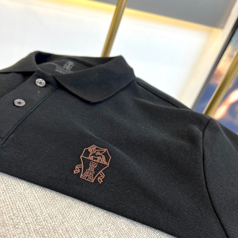 BC-brunellocucinelli24FW新品发售商务休闲男士短袖Polo衫采用液氨双面竖条提花爆