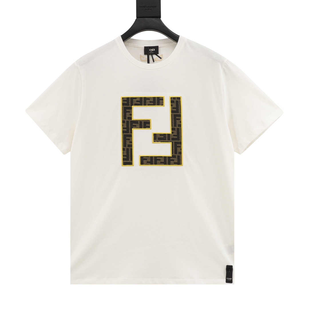 Fendi Ropa Camiseta Costura Universal para hombres y mujeres Resina Colección de verano Manga corta