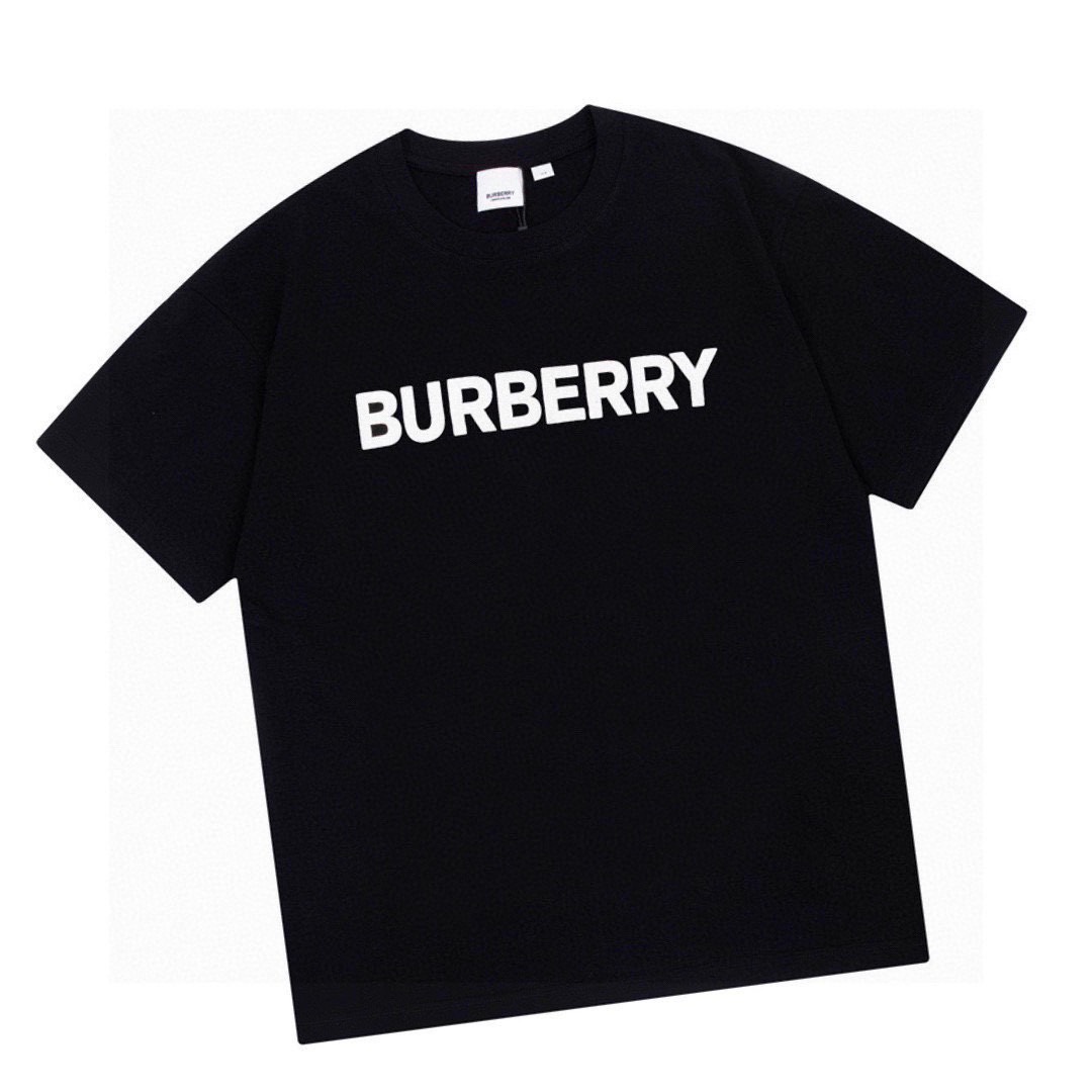 巴宝莉/Burberry 夏季高端品质 bbr经典字母发泡印花休闲情侣圆领短袖T恤