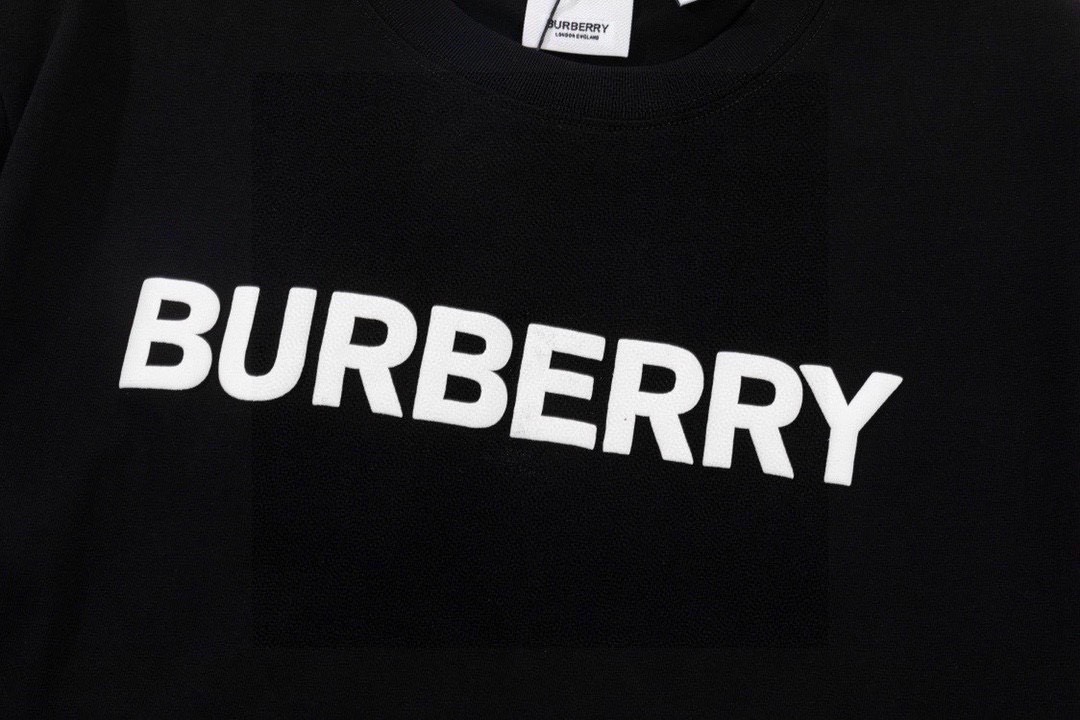 巴宝莉/Burberry 夏季高端品质 bbr经典字母发泡印花休闲情侣圆领短袖T恤