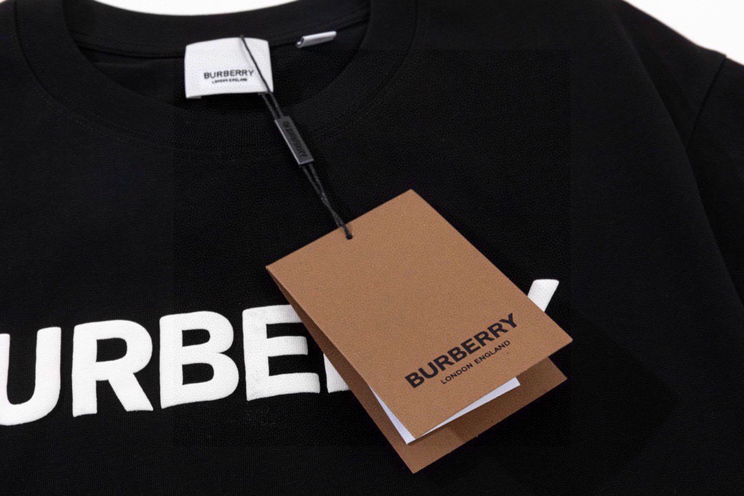 巴宝莉/Burberry 夏季高端品质 bbr经典字母发泡印花休闲情侣圆领短袖T恤