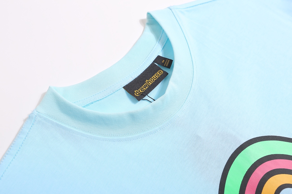 “DREW HOUSE Rainbow Smiley Alphabet T-shirt in Lake Blue, Sizes S-XL, Section ncp D040#” - 图片 2