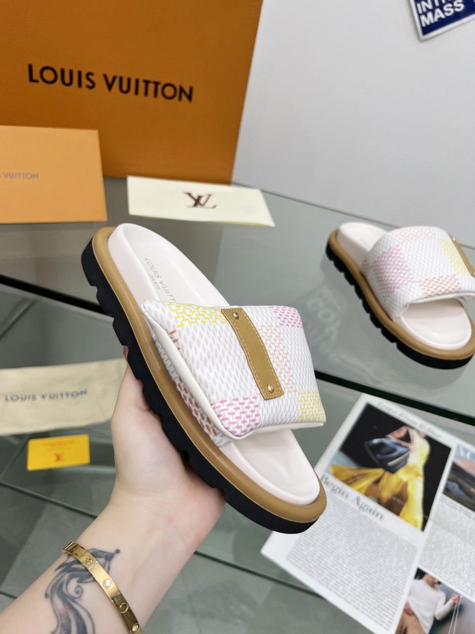 Louis Vuitton Schoenen Pantoffels Unisex Zijde Lentecollectie Fashion