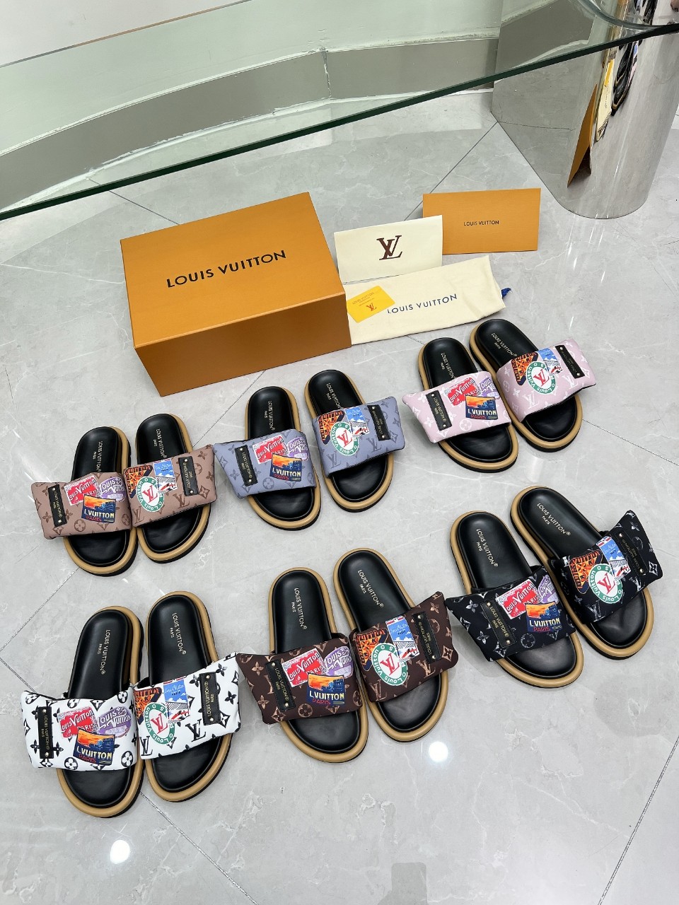 Louis Vuitton Schoenen Pantoffels AAA -kwaliteitsreplica
 Unisex Zijde Lentecollectie Fashion