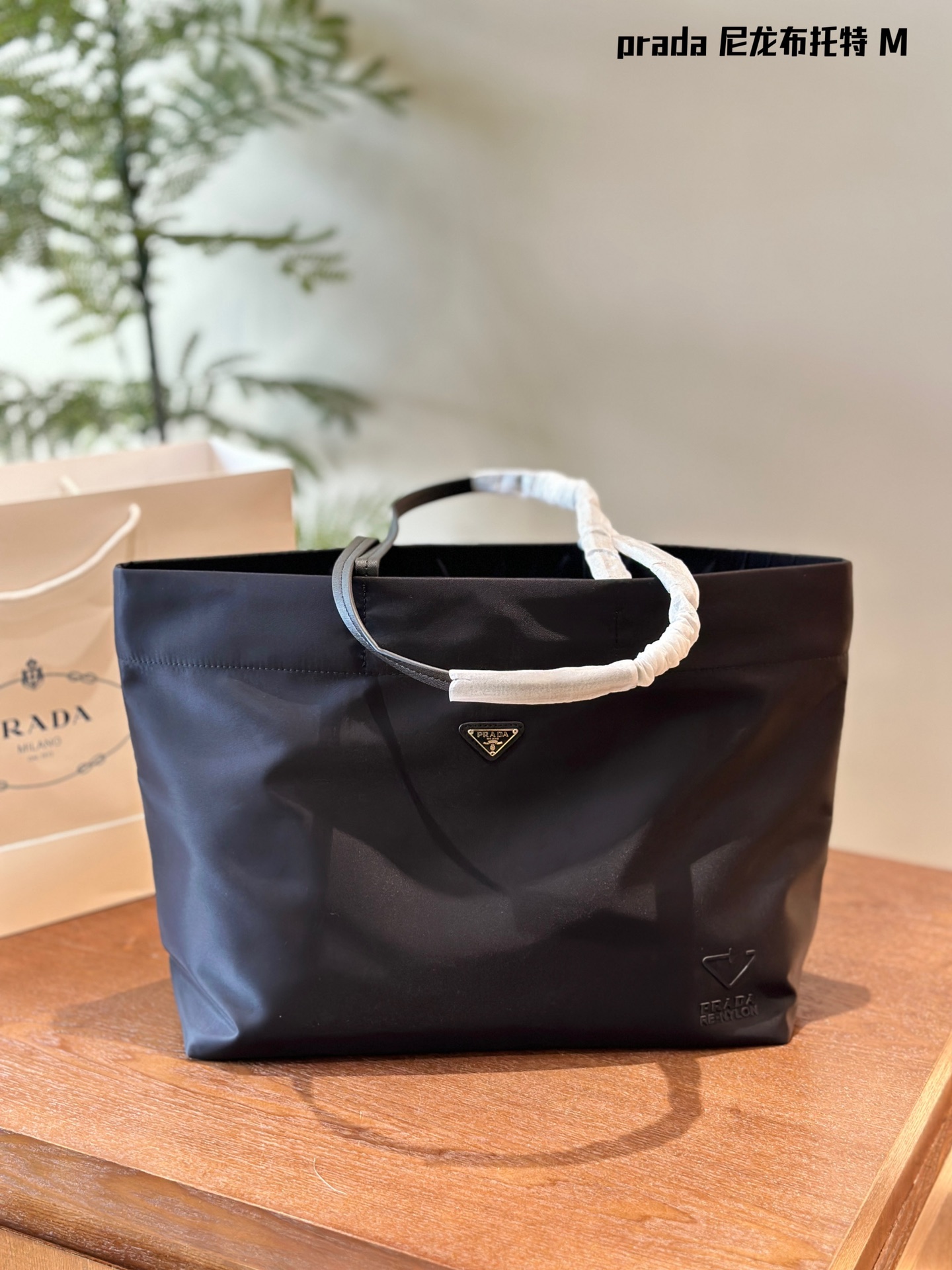 Prada Tote Bags Nylon Saffiano Leather Fashion