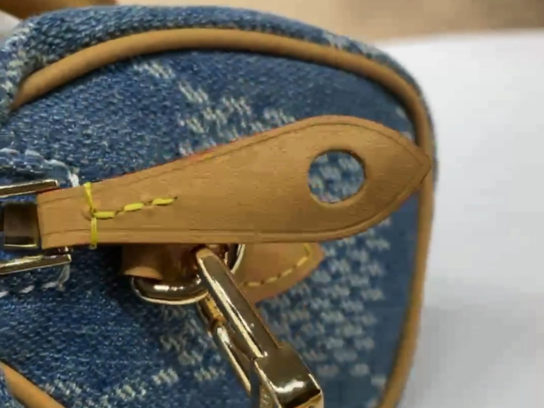 Louis Vuitton FW Nano speedy 18cm handbagN40682 blue (plaid denim) so beautiful