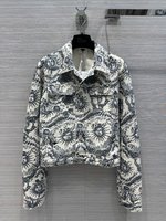 Dior Clothing Coats & Jackets Printing Cotton Denim Spring/Summer Collection Casual