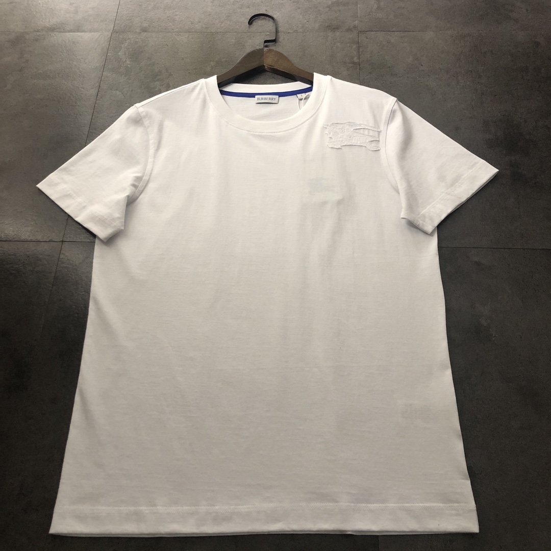 Burberry Kleidung T-Shirt Schwarz Weiß Unisex Kurzarm