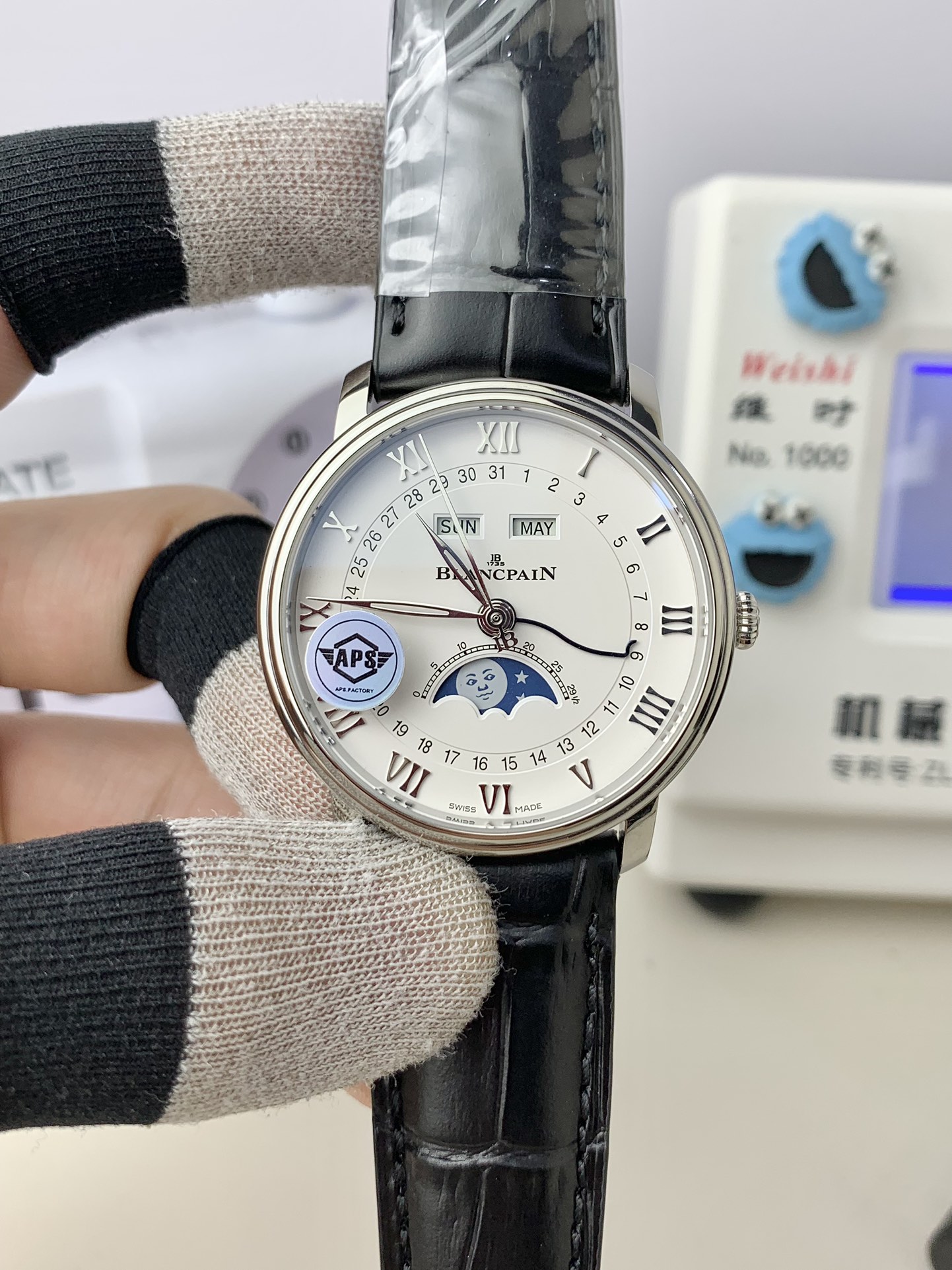 NO:384450,AS Blancpain 6654 white disk,19860909AS 宝珀6654 白盘,,Watch