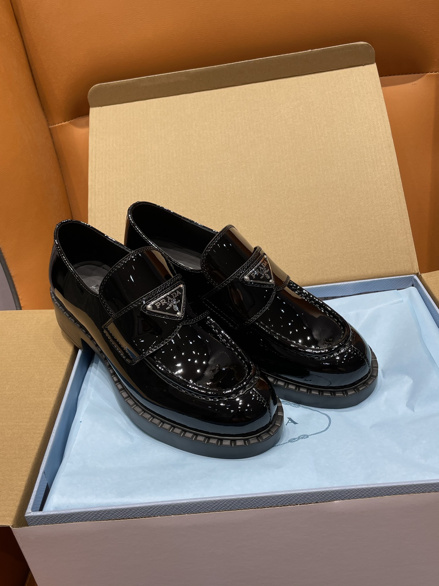Prada Shoes Loafers Shop Now
 Cowhide Patent Leather