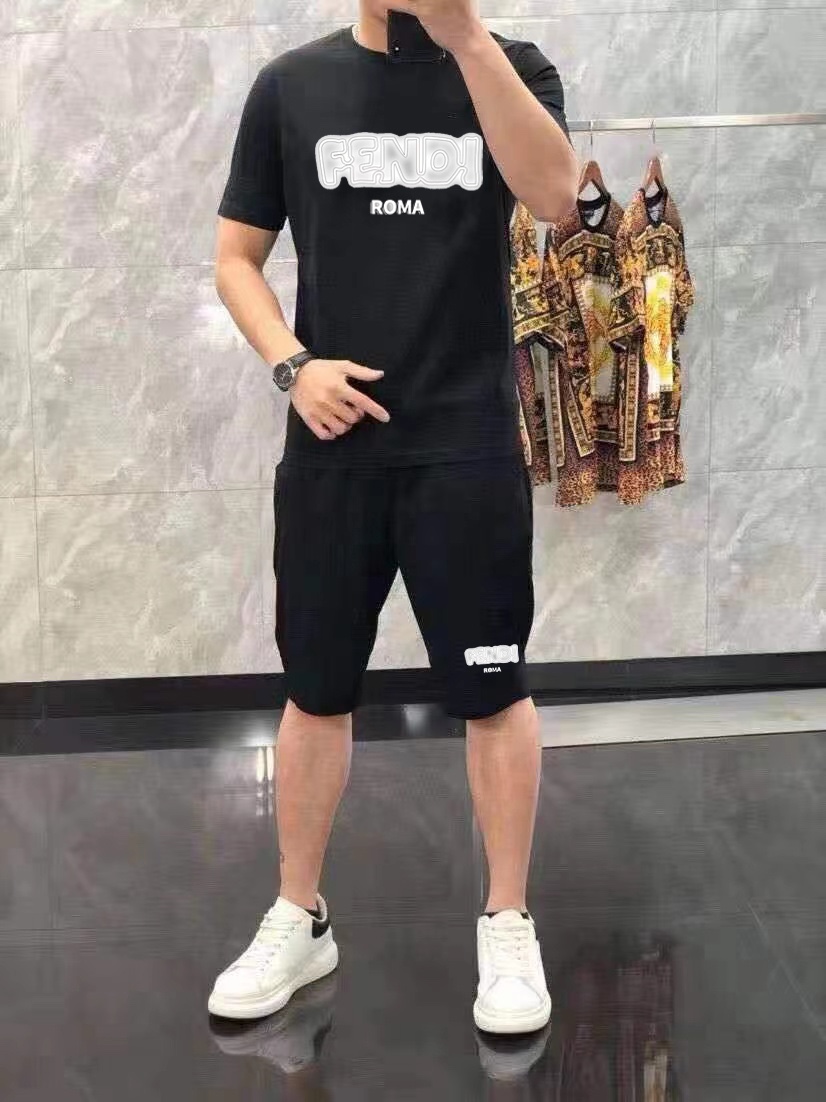 Fendi Clothing Shorts T-Shirt Two Piece Outfits & Matching Sets Men Short Sleeve