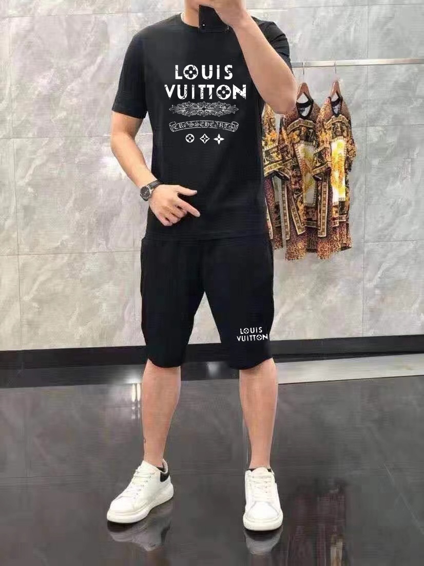 Louis Vuitton Fashion
 Clothing Shorts T-Shirt Two Piece Outfits & Matching Sets Only sell high-quality
 Men Short Sleeve