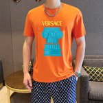 Versace Clothing T-Shirt Best Designer Replica
 Men Cotton Mercerized Spring/Summer Collection Short Sleeve