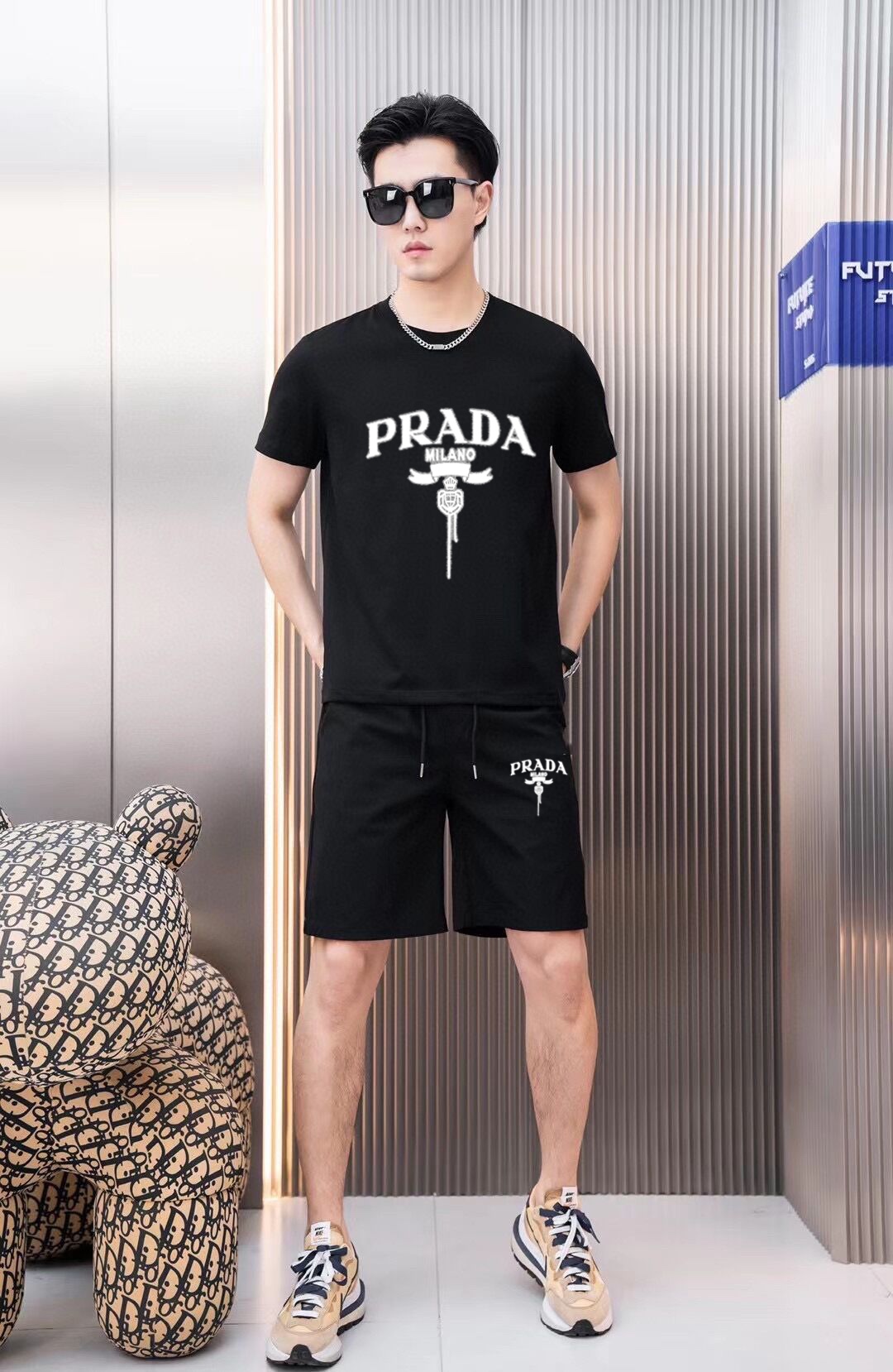 Prada Cheap
 Clothing Shorts T-Shirt Two Piece Outfits & Matching Sets Men Short Sleeve