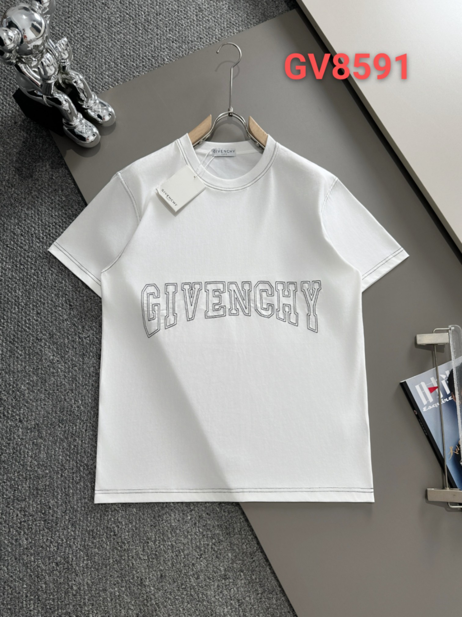GVC Givenchy 24ss primavera y verano nuevo estilo letras bordadas, costuras altas, alta artesanía, excelente efecto en …