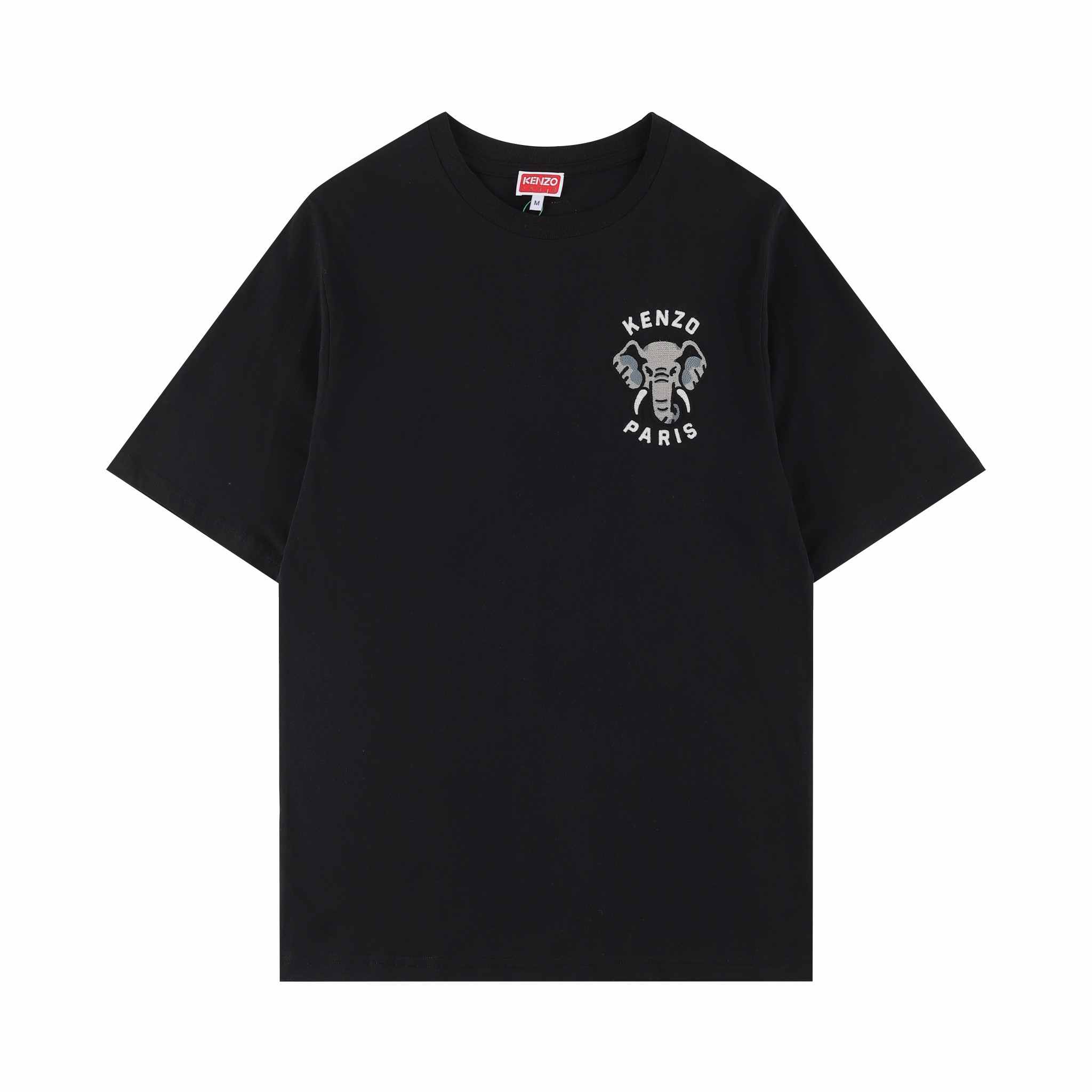 Camiseta de manga corta KENZ* 2024SS nueva primavera/verano, Takada Kenzo, elefante mascota con letras, borda…