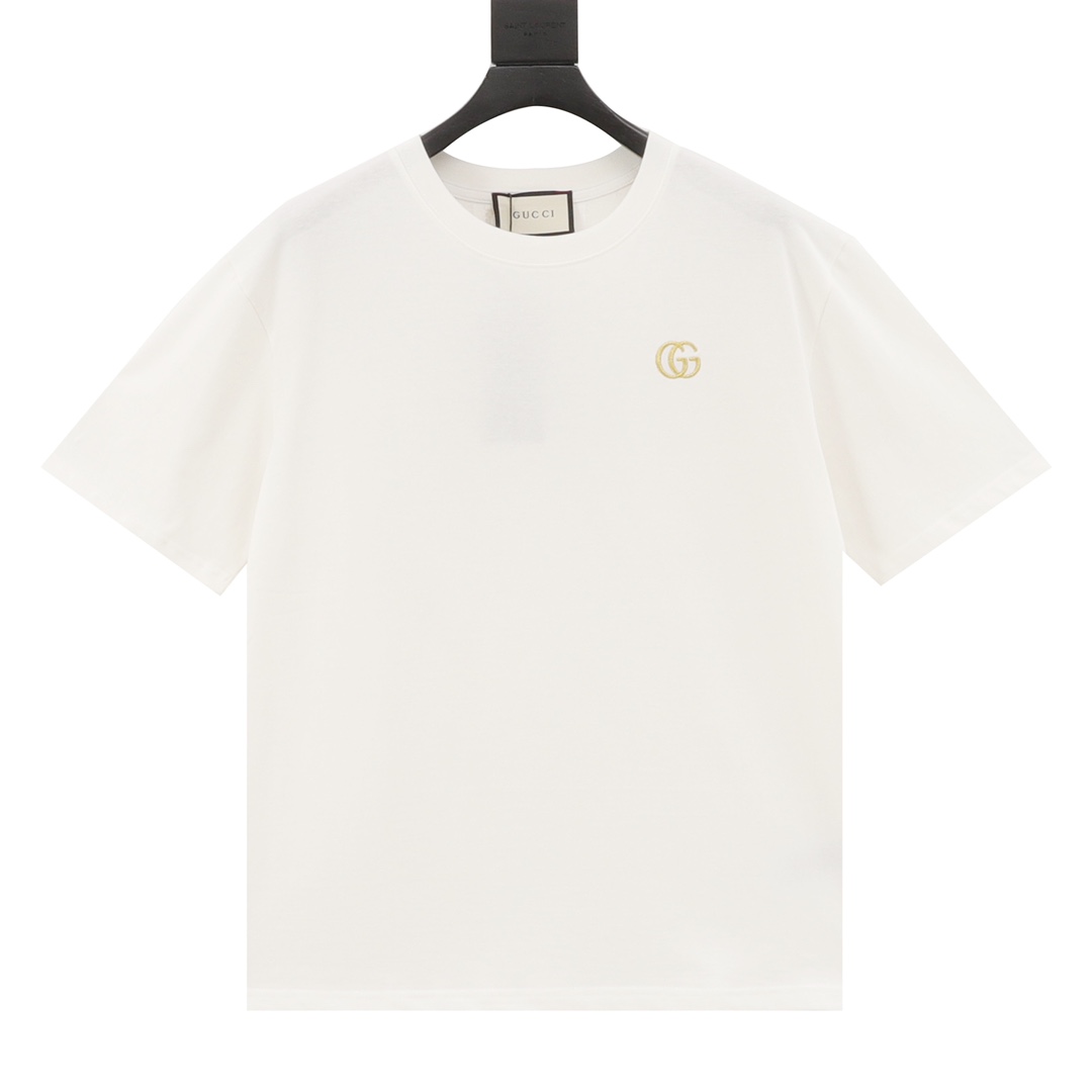 Gucci Odzież T-Shirt Najlepsza replika projektantów
 Złoto Hafty Bawełna Krótki rękaw
