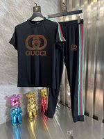 Gucci Clothing T-Shirt Two Piece Outfits & Matching Sets Buy Best High-Quality
 Men Summer Collection Fashion Short Sleeve
