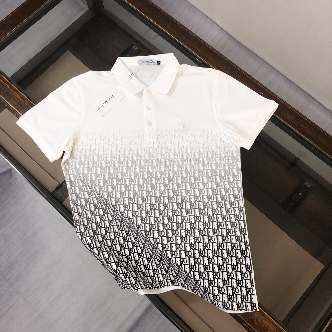 Dior Clothing Polo T-Shirt Printing Men Cotton Spring/Summer Collection Fashion Short Sleeve
