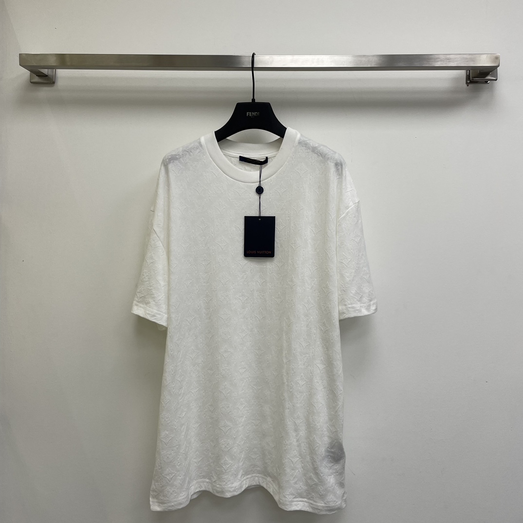 Louis Vuitton Kleding T-Shirt Perfecte kwaliteit
 Beige Wit Unisex Lente/Zomercollectie Korte mouw
