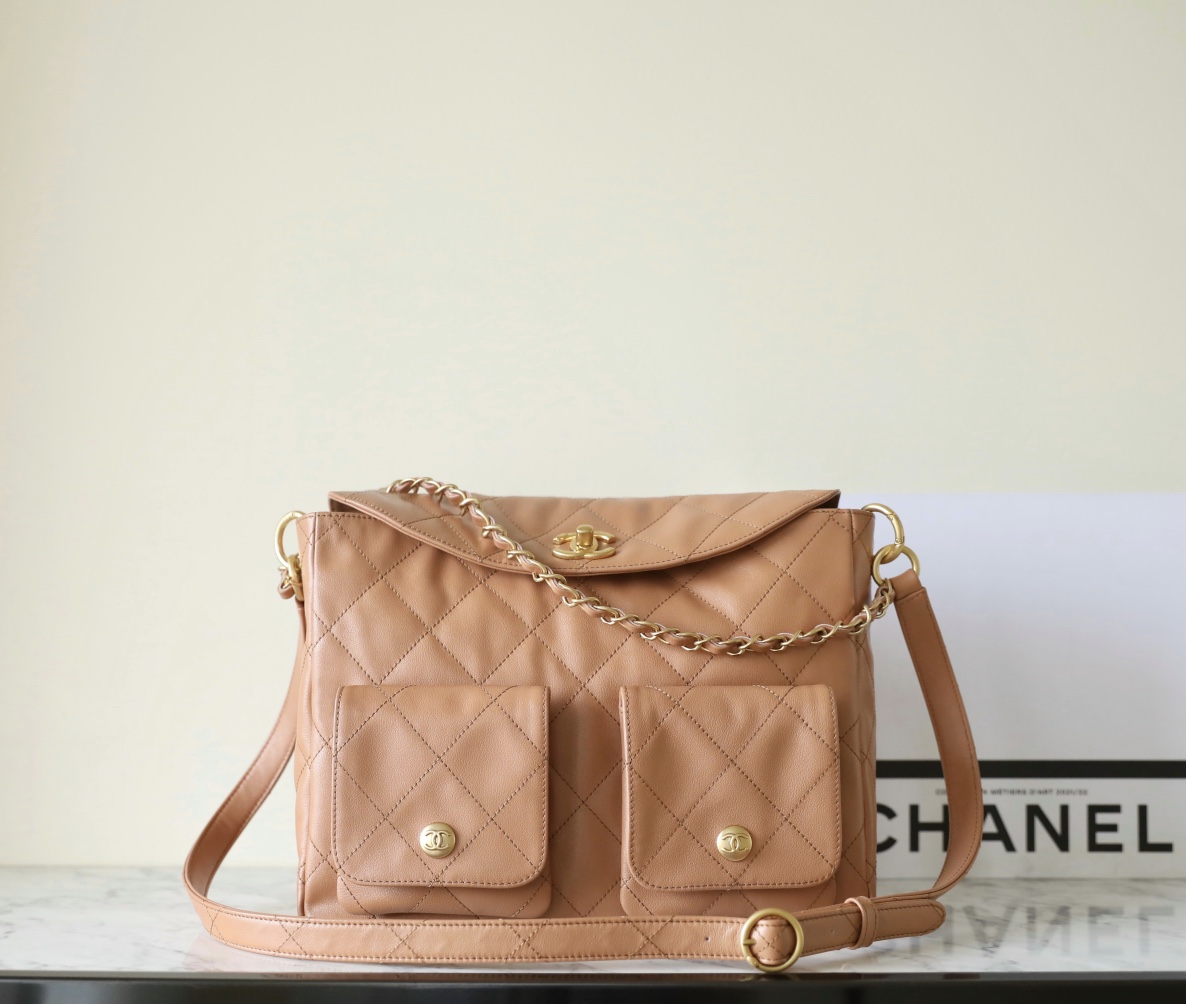 Chanel Messenger Bags 1:1 Clone
 Caramel Calfskin Cowhide Spring/Summer Collection Vintage
