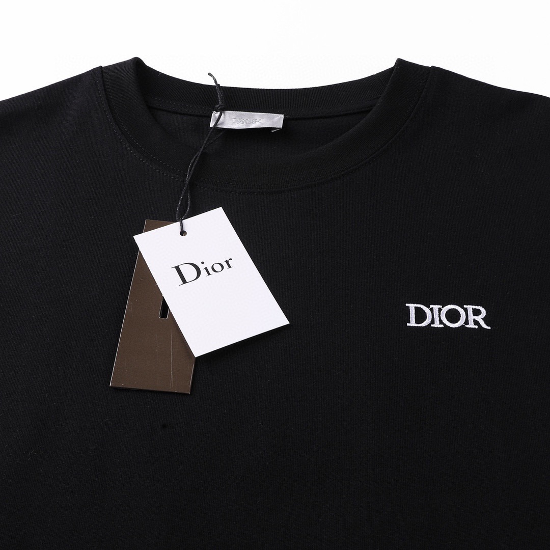 迪奥/Dior 夏季高端品质 经典字母刺绣圆领短袖T恤