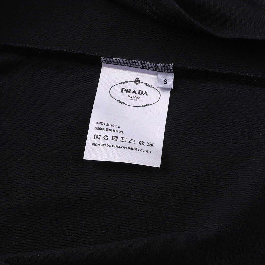 普拉达/Prada 夏季高端品质 经典字母三角logo圆领短袖T恤