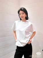 Louis Vuitton Clothing T-Shirt Black White Cotton Fabric Knitting Casual