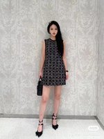 Dior Clothing Dresses Tank Tops&Camis Waistcoats Cheap High Quality Replica
 Black White Weave Spring/Summer Collection