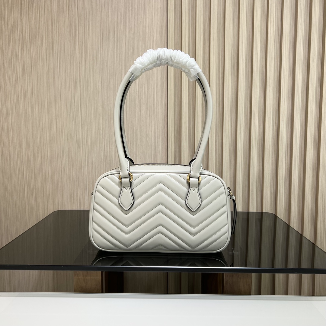 Gucci [Complete package] 795199 gray GG long handle new Marmont series size: 25.5x15.5x6.5