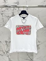 Louis Vuitton Kleding T-Shirt Afdrukken Korte mouw