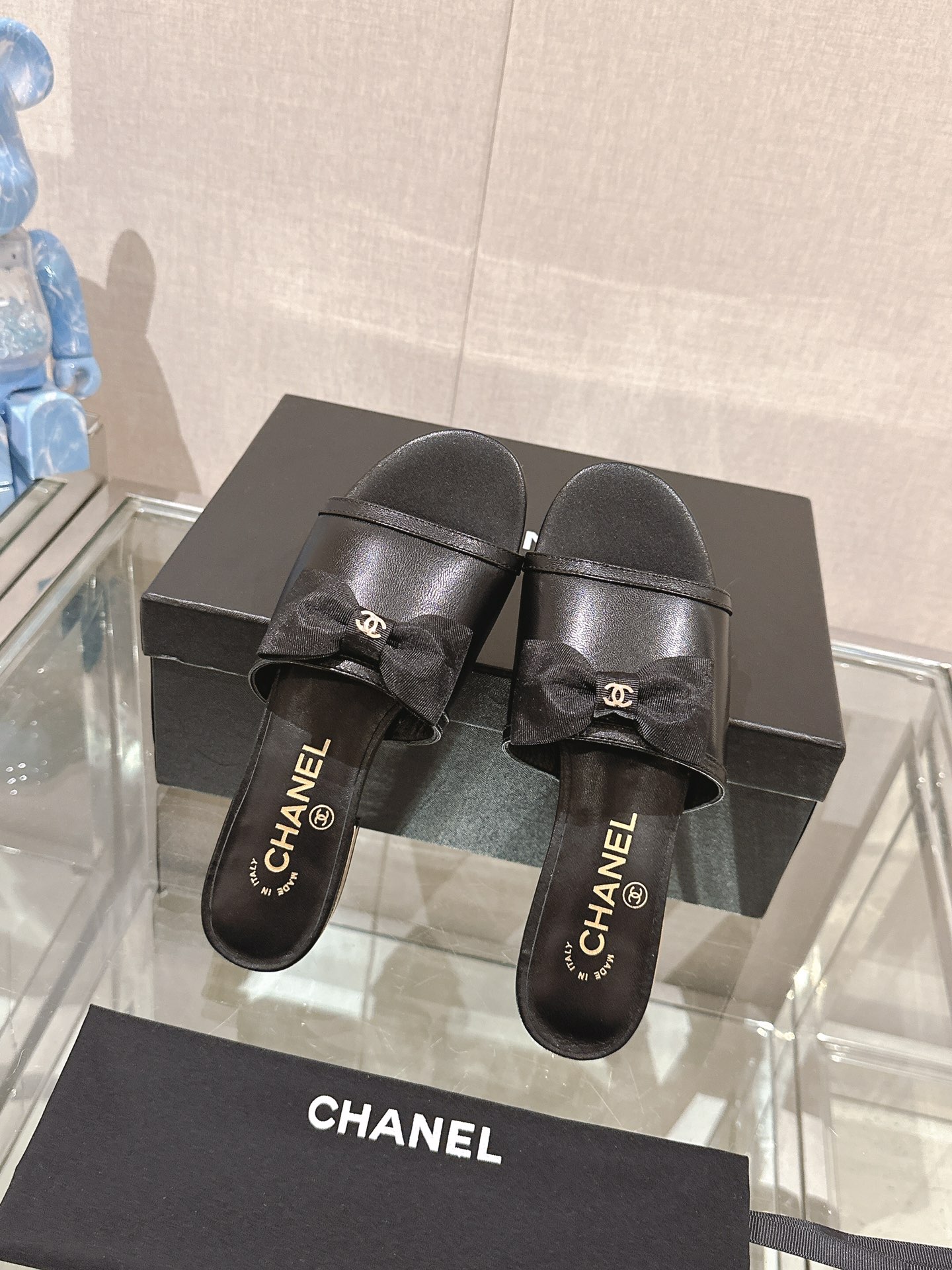 Chanel 24Ss夏季新款CHANE*小香蝴蝶结平底凉拖鞋