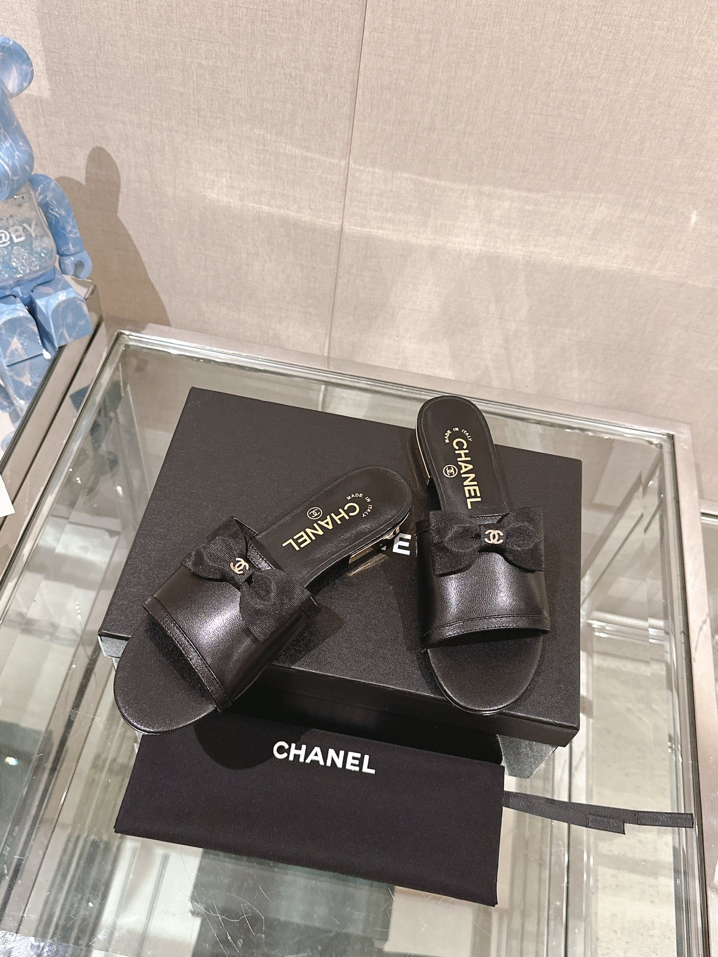 Chanel 24Ss夏季新款CHANE*小香蝴蝶结平底凉拖鞋