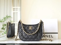 Chanel Crossbody & Shoulder Bags Black Vintage Gold Calfskin Cowhide Spring/Summer Collection