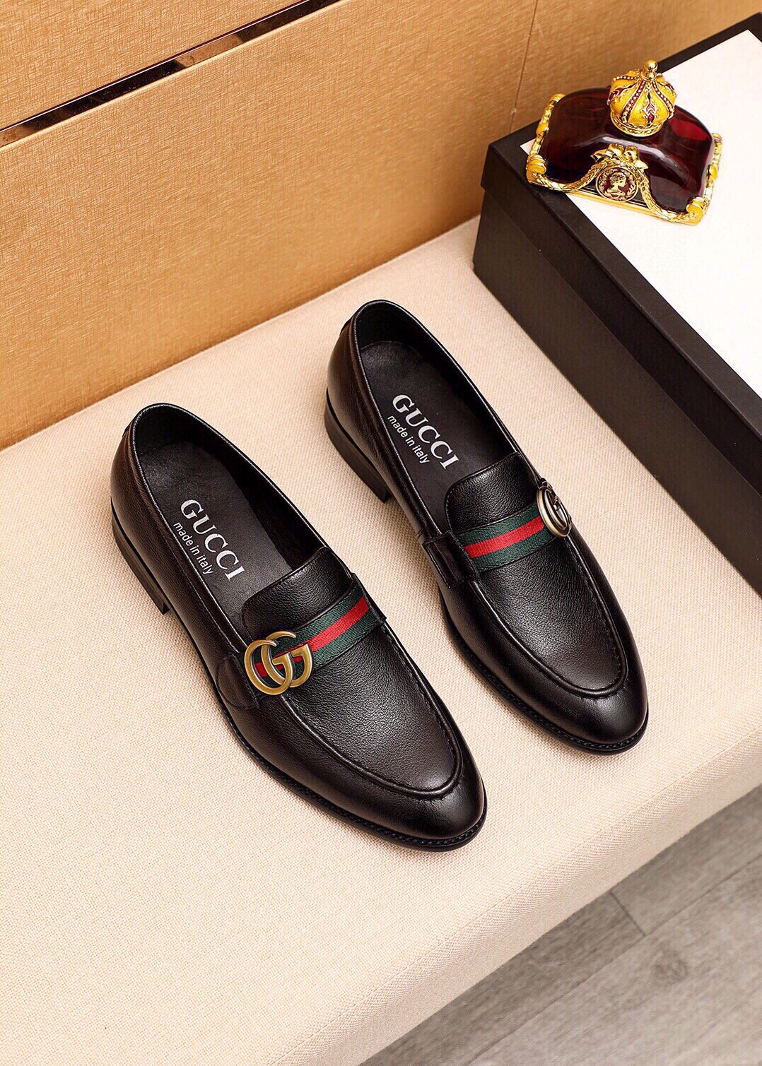 Gucci Shoes Plain Toe Lychee Pattern Gold Hardware Calfskin Cowhide Sheepskin Casual